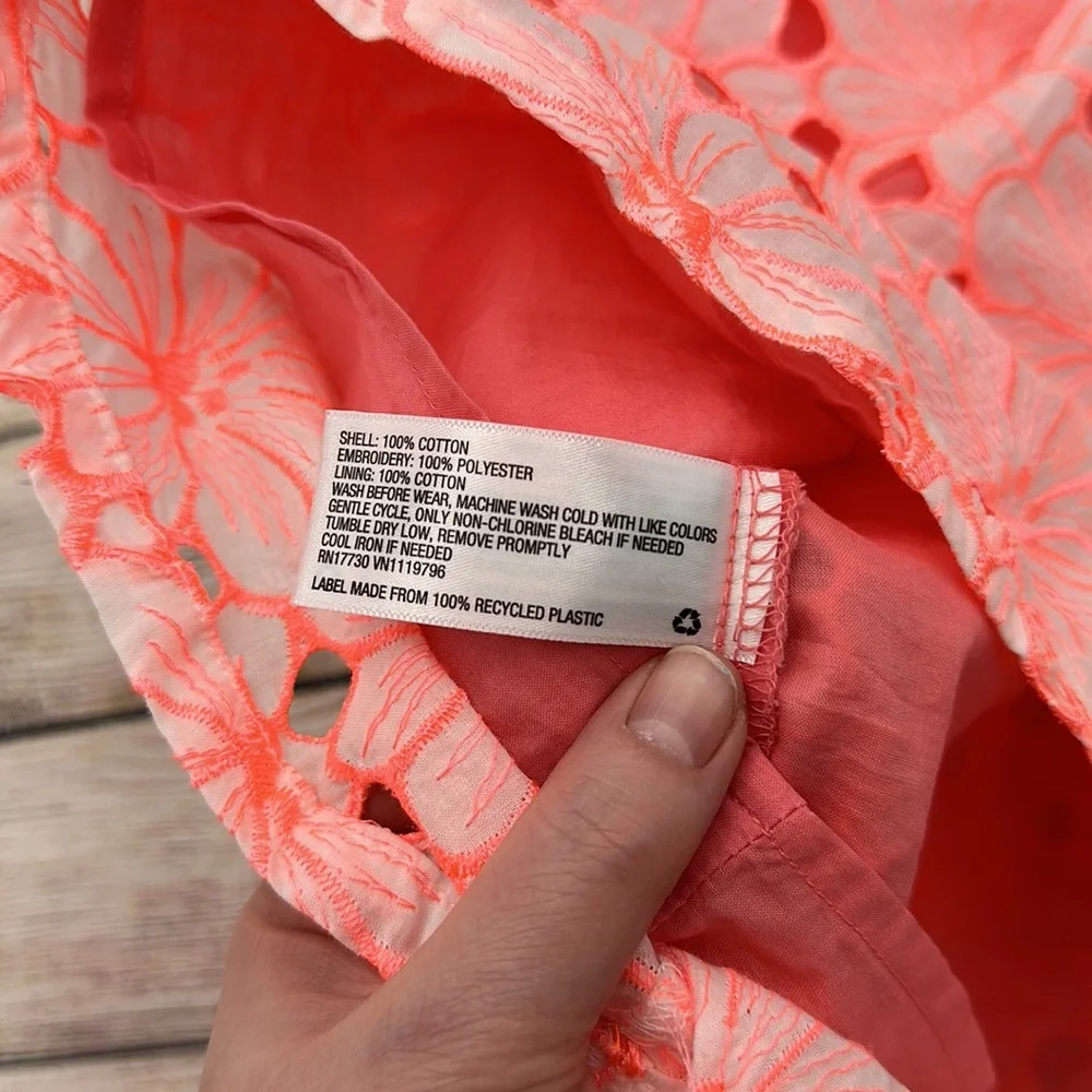 Cat and Jack Pink/Peach Lace Overlay, Flutter Sleeve Dress Size XS (4/5) - Picture 6 of 6